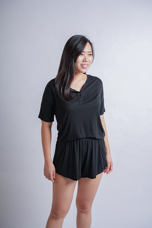 Lulu Ribbed Knit Set (Tshirt + Shorts)
