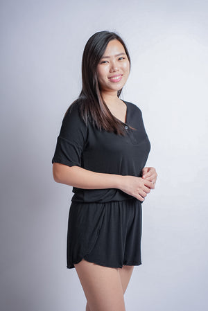 Lulu Ribbed Knit Set (Tshirt + Shorts)