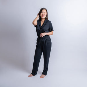 Amber Classic Button Down Sleepwear Set (Tshirt + Long Pants)