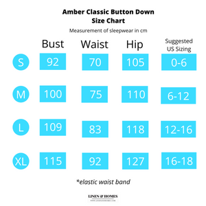 Amber Classic Button Down Sleepwear Set (Tshirt + Long Pants)