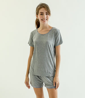 Claire Classic Roundneck Sleepwear Set (Tshirt + Shorts)
