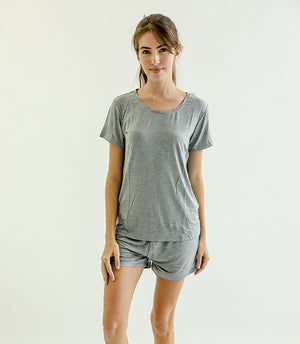 Claire Classic Roundneck Sleepwear Set (Tshirt + Shorts)