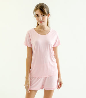 Claire Classic Roundneck Sleepwear Set (Tshirt + Shorts)