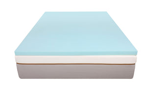 Memory Foam Mattress Topper with Cooling Removable Cover