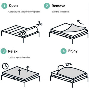 Memory Foam Mattress Topper with Cooling Removable Cover