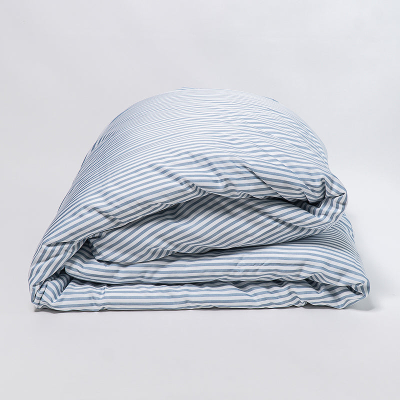 Linen and Homes Duvet Cover- Steel Blue Stripes