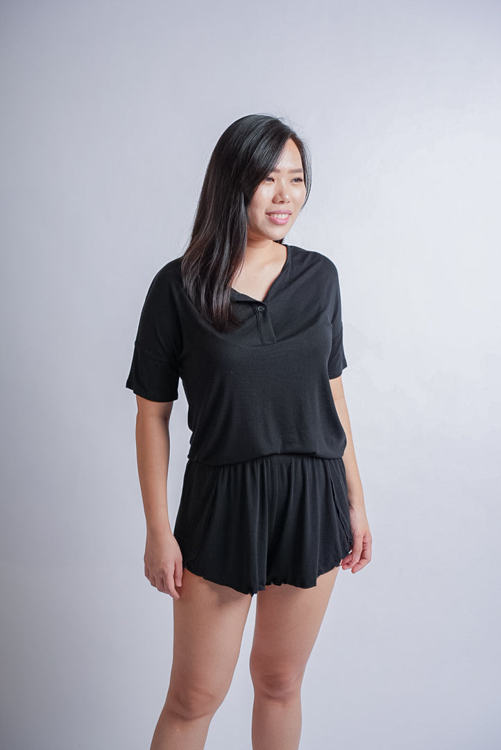 Lulu Ribbed Knit Set (Tshirt + Shorts)