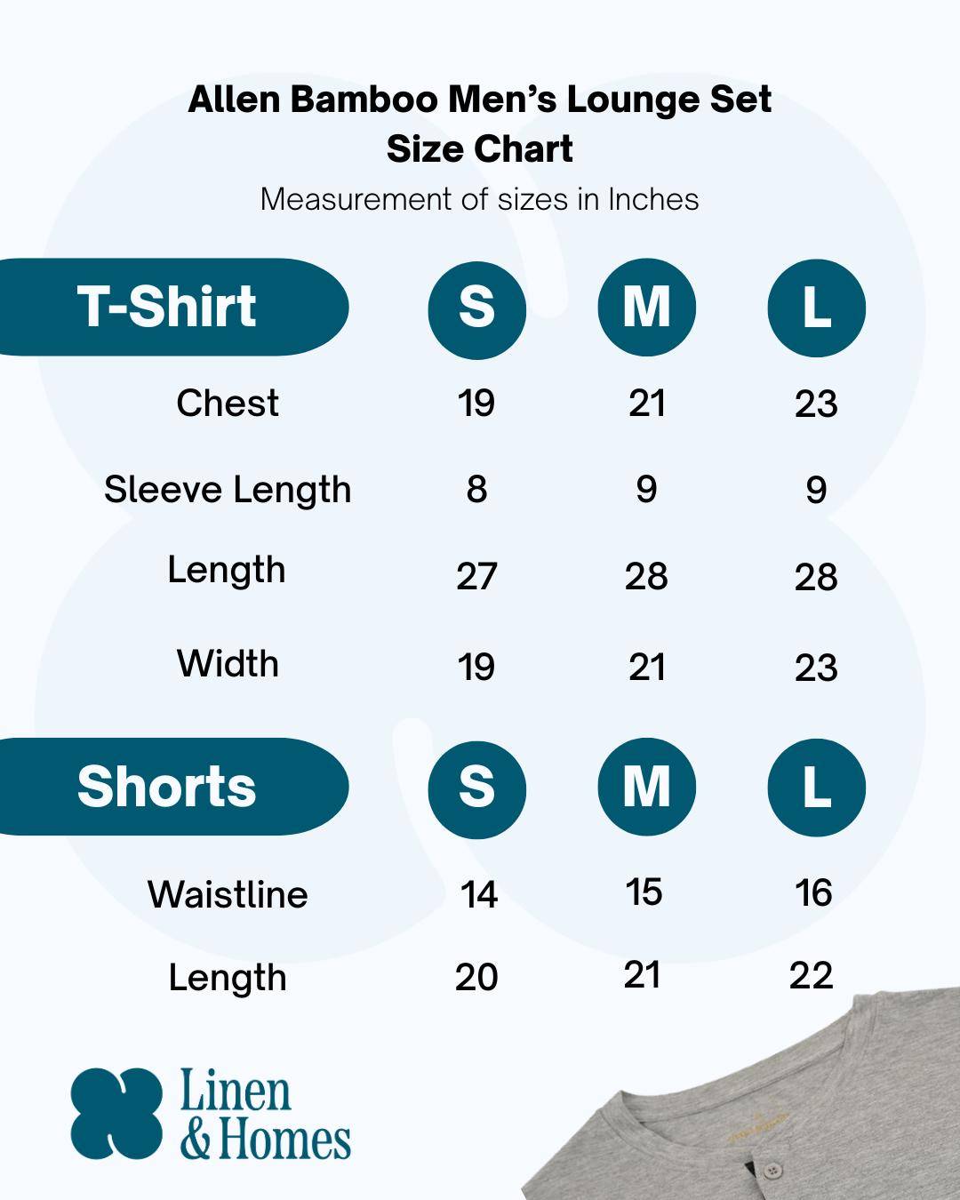 Allen Bamboo Men's Lounge Set (Shirt + Shorts)