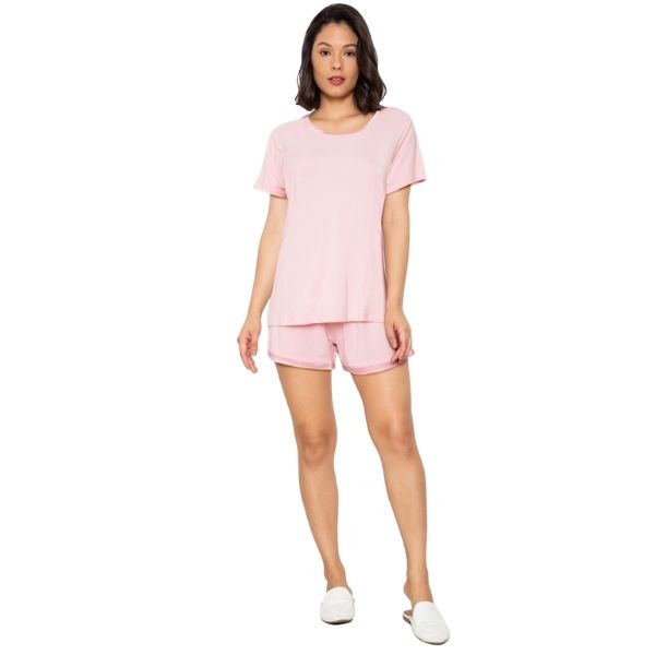 Claire Classic Roundneck Sleepwear Set (Tshirt + Shorts)