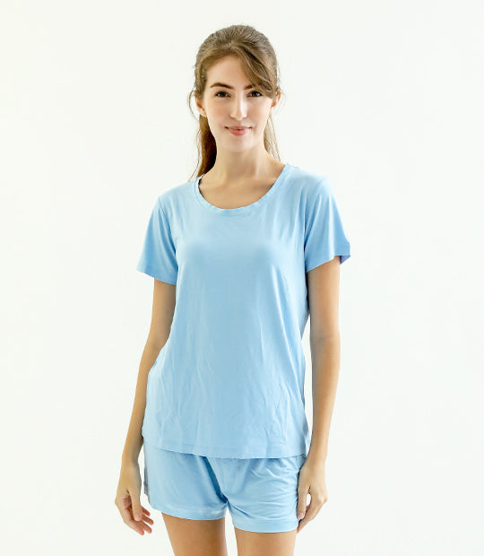 Claire Classic Roundneck Sleepwear Set (Tshirt + Shorts)