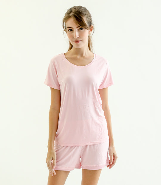 Claire Classic Roundneck Sleepwear Set (Tshirt + Shorts)