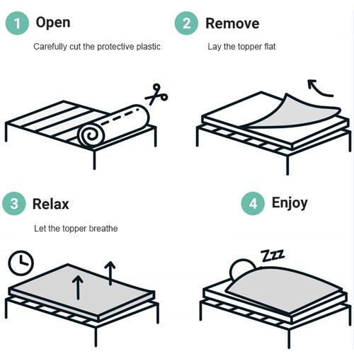 Memory Foam Mattress Topper with Cooling Removable Cover